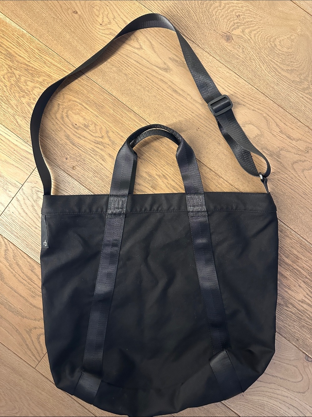 rag & bone Black Canvas Messenger Tote with Adjustable Strap